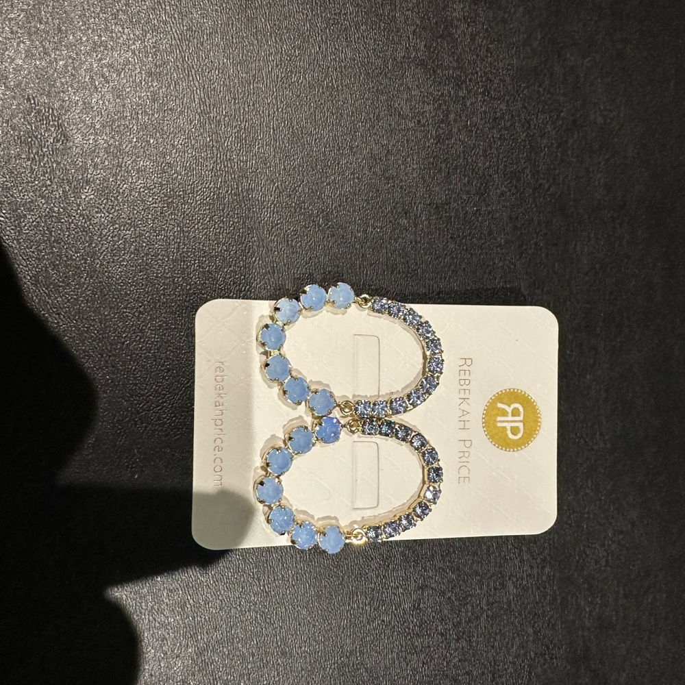 Elegant Blue and Gold Crystal Earrings